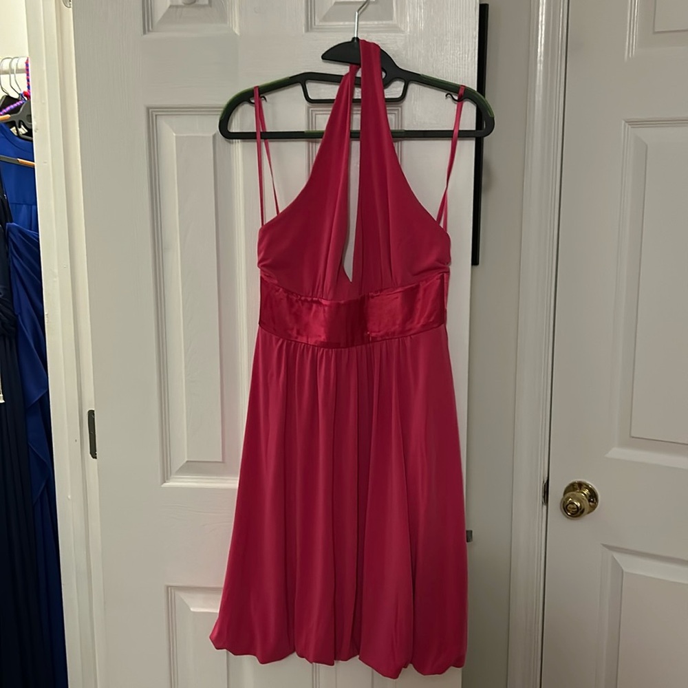 Max and Cleo Pink Halter Mini Dress